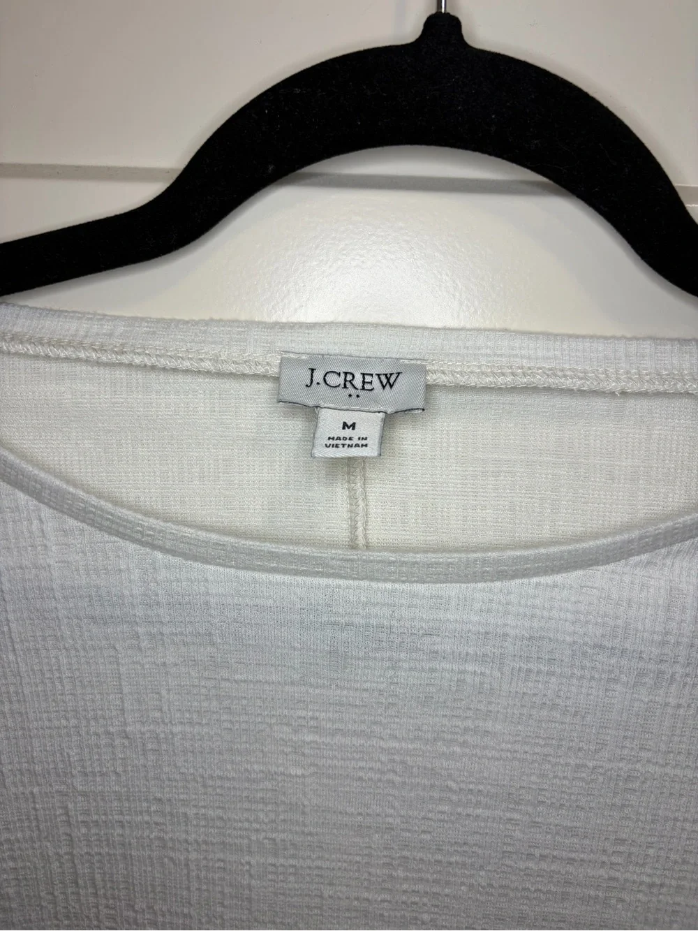 J. Crew Cream Textured Short Sleeve Tee